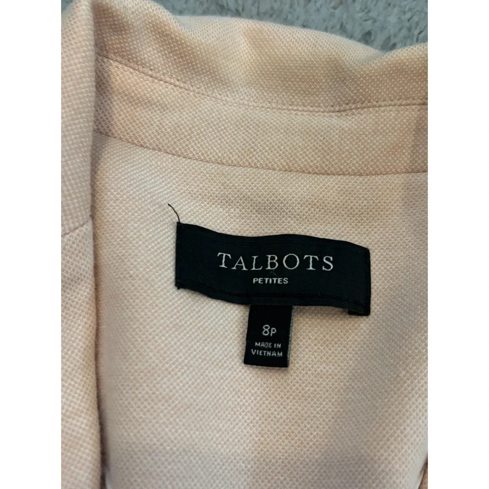 Talbots Blazer Womens 8P Petites Pink Long Sleeve 2 Button Jacket Coat Preppy